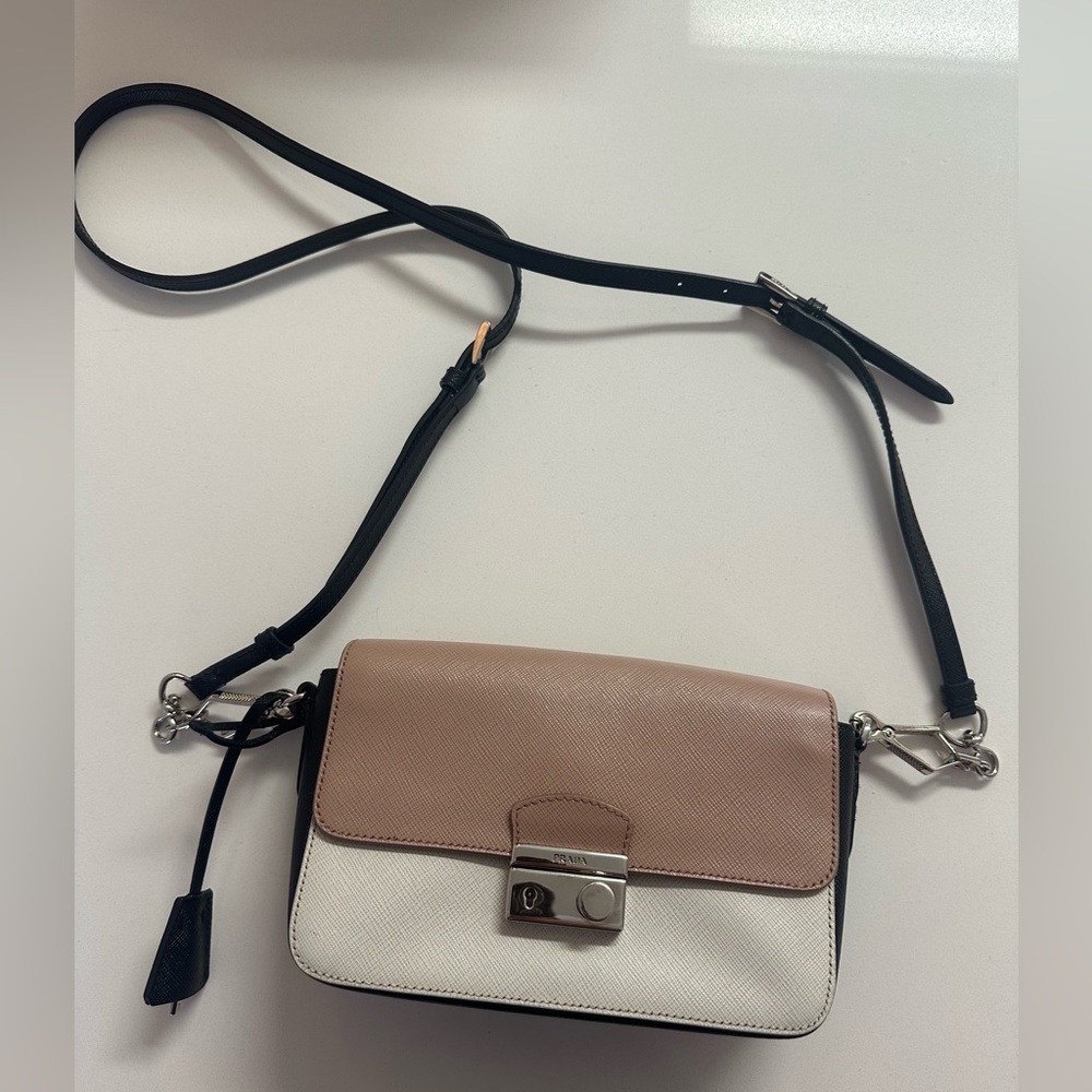 Prada Tri Color Saffiano Sound Crossbody Bag
